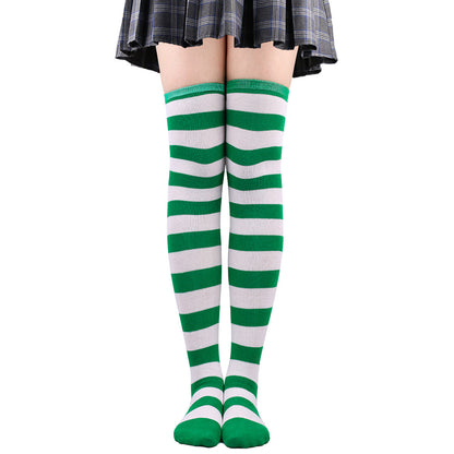 Womens Striped Thigh High Stockings Ladies Girls Black White pink Long Over Above Knee Socks femboy Cosplay Lolita Harajuku Y2k