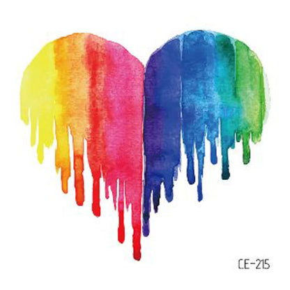 12Pcs Rainbow Temporary Tattoo Waterproof Body Art Butterfly Flower Arm Fake Tattoo Facial Stickers for Pride Festivals