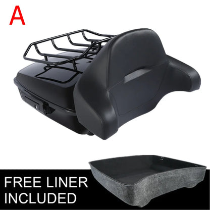 Motorcycle Chopped Trunk Backrest Rack For Harley Touring Road King Road Glide Street Glide 2014-2025