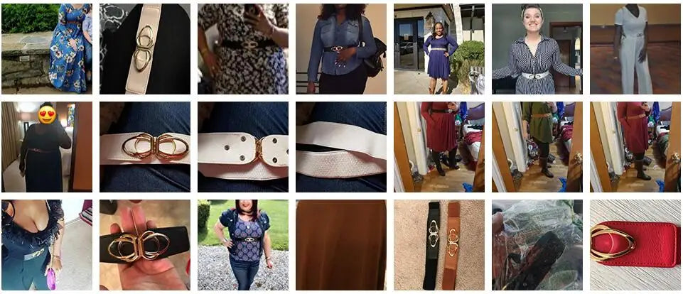 Fashion Thick PU Leather Elastic Wide Belts for Women Stretch Waist Dress Plus Size
