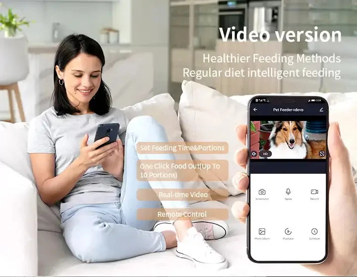 Low Price Smart Remote Control Tuya 7L Food Dispenser Automatic Pet Dog Cat Animals Feeder With Camera