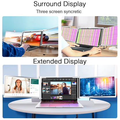 Upgraded 14 Inch Dual Screen Laptop USB C Monitor with One Cable Connection and Easy to Use