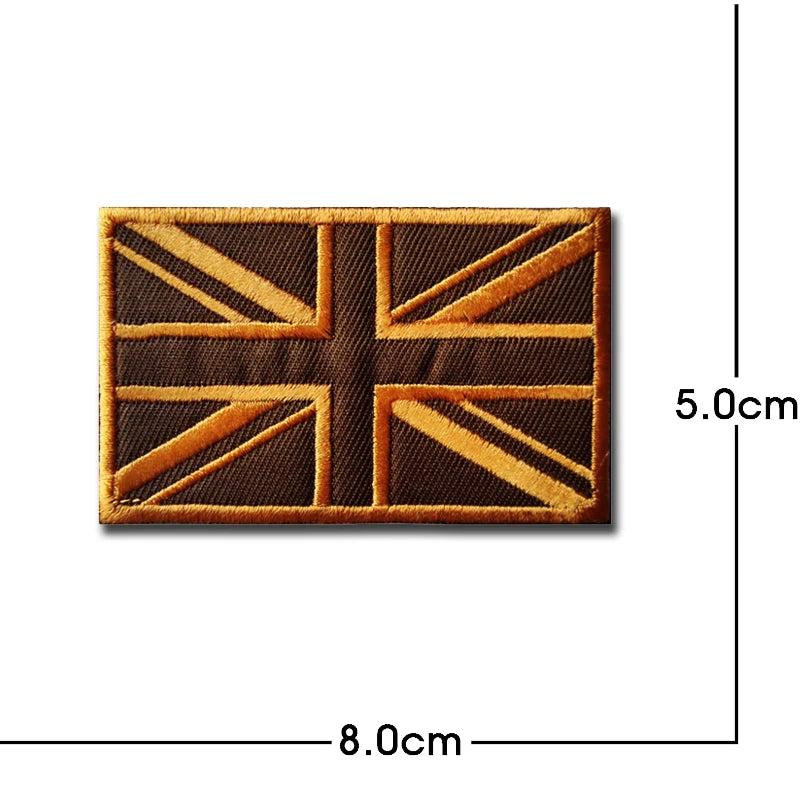 United Kingdom Flag Embroidery ENGLAND Patch PVC hook loop Great Britain National UK GB Flags Patches Embroidered Badges
