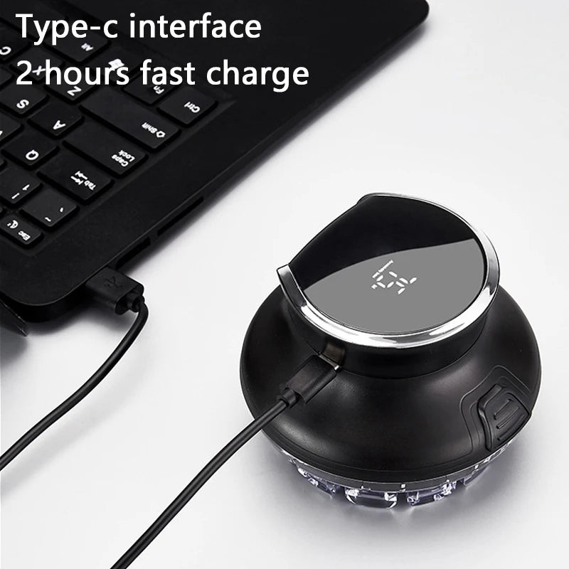 360 Rotating Bald Hair Clipper Shaved Head Artifact UFO Flying Saucer Cutter Head Innovative Portable Automatic Hair Trimmer