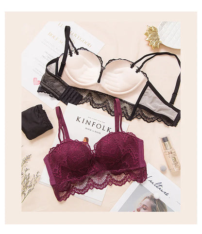 Ladies Underwear Suit Seamless underwear without steel bracket bra push up Massage palm cup Bra Set push up bra+set