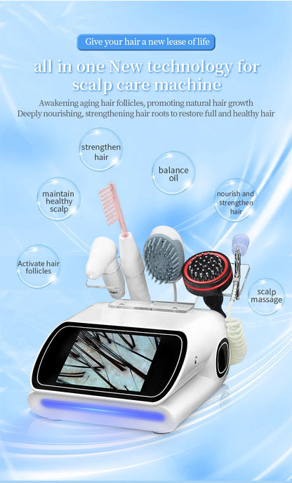 Multifunctional 5 in 1 Portable Deep Cleaning Skin Analyzer Scalp Care Salon Home Use Beauty Equipment Hair