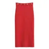 Women 2025 Spring New Chic Fashion Stretch Mid-Waist Midi Skirt Vintage Casual Female Long Skirts Mujer