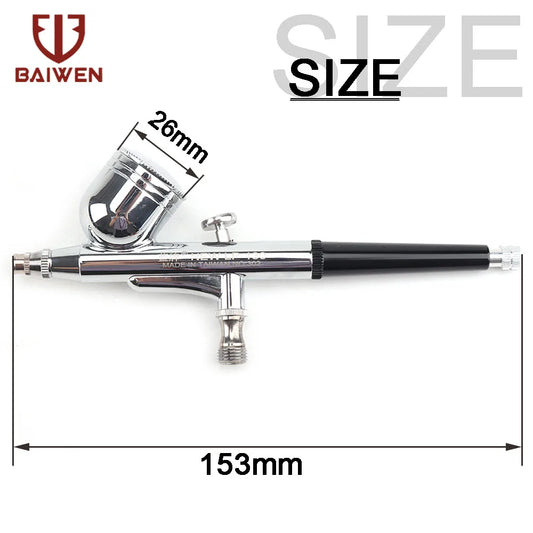 Dual-Action Airbrush with 0.2mm 0.3mm 0.5mm Nozzle Set Gravity Feed Pistol Pneumatic Kit For Cake Model Painting Makeup Tattoo