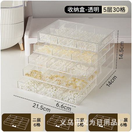 Cross-border Explosions Desktop Drawer Type Jewelry Storage Box Transparent Split Multi-layer Diamond Box Earring Needle Necklace Bracelet Box