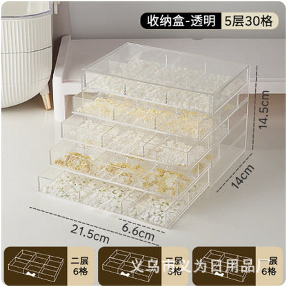 Cross-border Explosions Desktop Drawer Type Jewelry Storage Box Transparent Split Multi-layer Diamond Box Earring Needle Necklace Bracelet Box