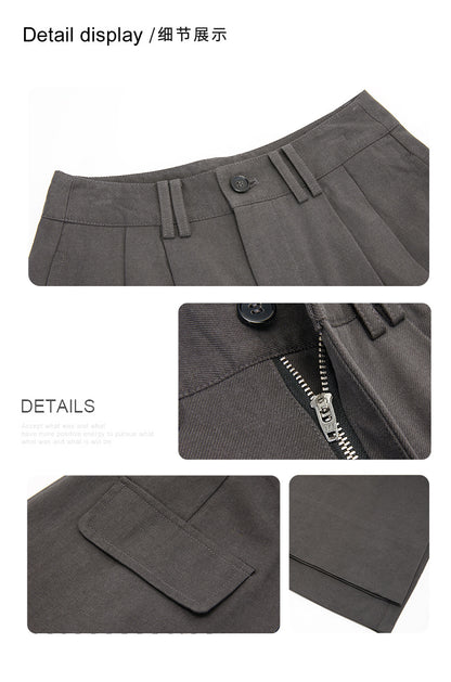 Sanding Thickened Flangable Wide Leg Pants Women's Autumn and Winter Washed Cotton Casual Pants Loose Lazy Slimming Wide Leg Pants
