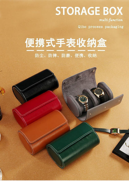 2025 Cross-Border Portable 1-Digit 2-Digit 3-Digit Watch Box Pu Leather Watch Storage Box Packaging Box Wholesale