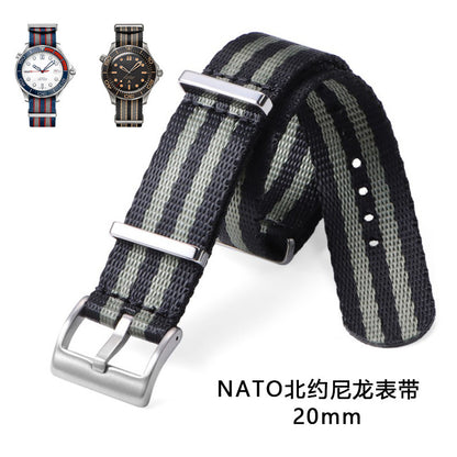 in stock NATO One Nylon Watch Strap for Omega Seahorse Speedmaster Canvas Watch Strap 20mm