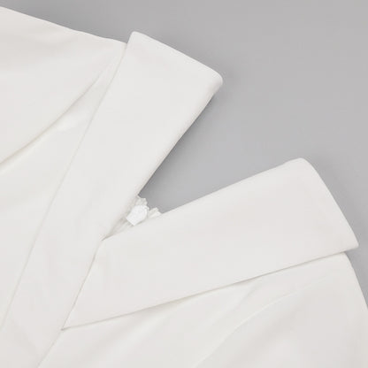In Stock | White Bubble Bead Jumpsuit, Fashionable Casual Two-Piece Set, High-End European and American Women's Clothing, European and American Style.