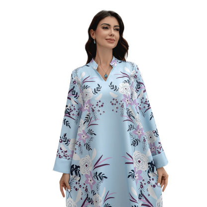 Sw0829 Cross-Border Women's Printed Robe European and American Amazon Foreign Trade Jalabiya Dress