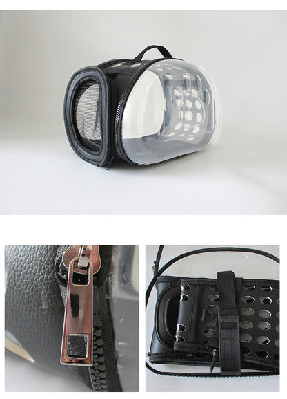Cross-Border Direct Supply Amazon Pet Bag Portable Transparent Cat and Dog Backpack Foldable Breathable Portable Cat Bag