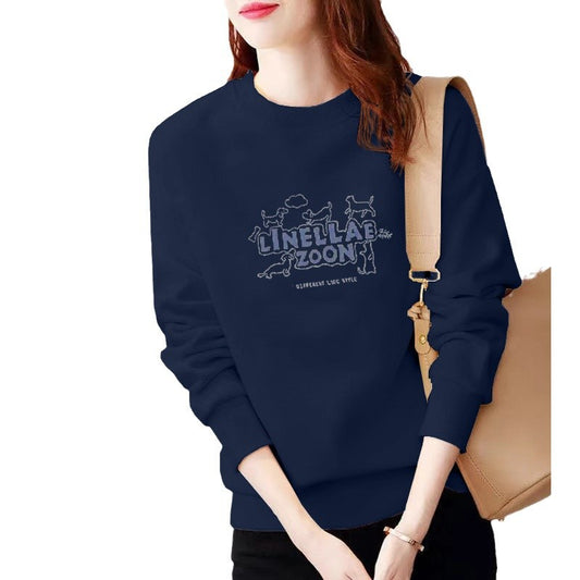 Heavy-weight Crewneck Sweatshirt Women's Autumn and Winter New Casual Women's Long Sleeve Upper Slight Fat Slimming plus size Belly Covering Hooded Jacket