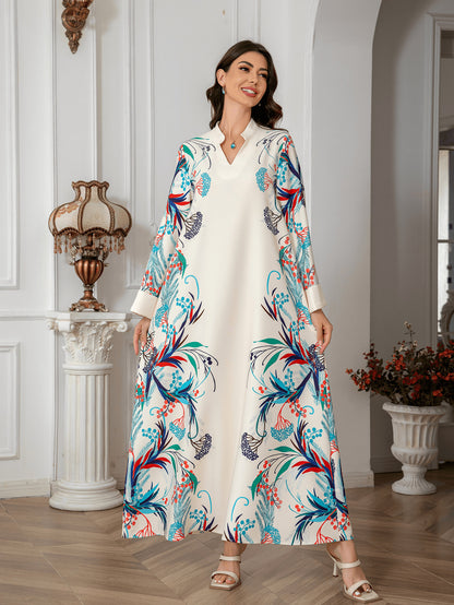 Sw0814 Cross-Border Women's Clothing Long Robe European and American Women's Long Dress Abayas Cross-Border Women's Clothing