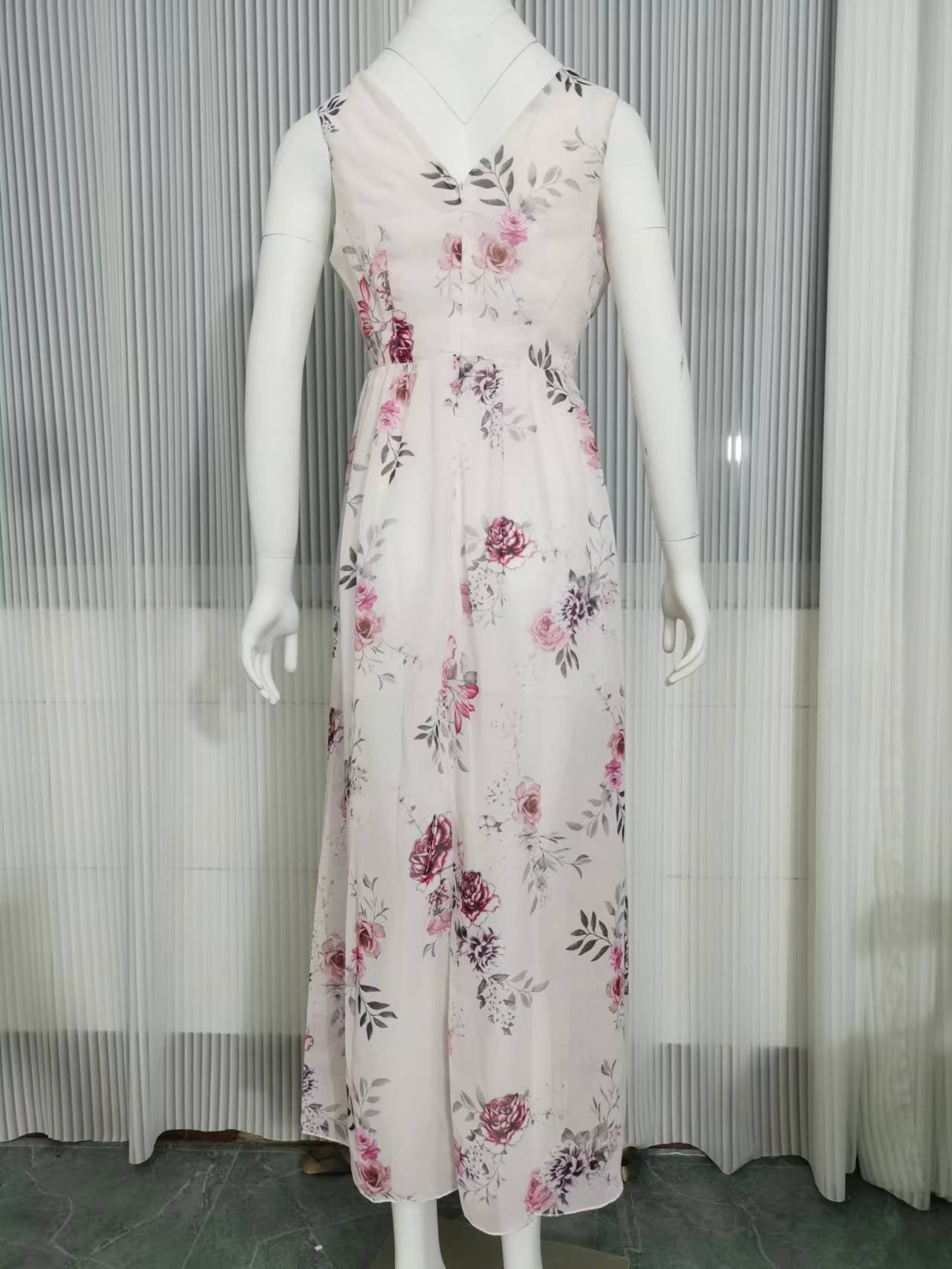 Dress Summer 2023 New Independent Station Wish Amazon Chiffon Print Strap Skirt Foreign Trade Women's Skirt