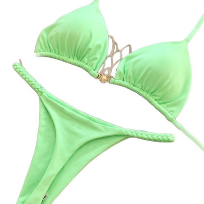 2025 European and American New Cross-Border Amazon Split Bikini Sexy Brazilian Bikini Export Beach Swimsuit