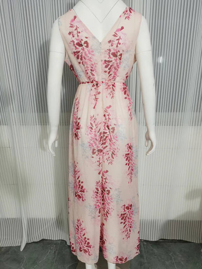 Dress Summer 2023 New Independent Station Wish Amazon Chiffon Print Strap Skirt Foreign Trade Women's Skirt