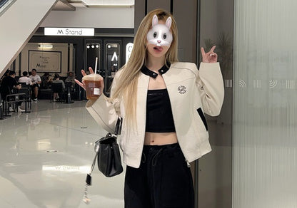 Red Rabbit og Fragrant Embroidered Baseball Coat Women's New All-match Slim-fit Slimming Casual Top