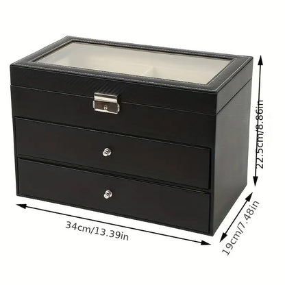 Ready-Made Watch and Glasses Boxes, High-End Leather Jewelry Boxes, Jewelry Boxes, Watch Storage Boxes, Watch Wholesale Factory