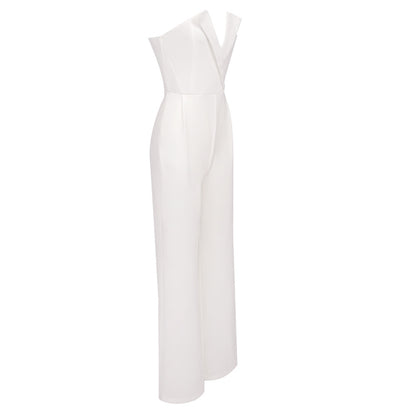 In Stock | White Bubble Bead Jumpsuit, Fashionable Casual Two-Piece Set, High-End European and American Women's Clothing, European and American Style.