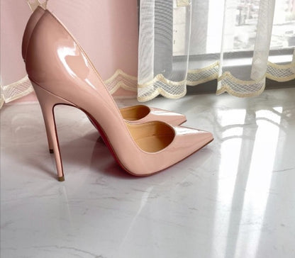 35-48 size slim high heels women's high heels sexy pointed wedding shoes party high heels patent leather neutral shoes