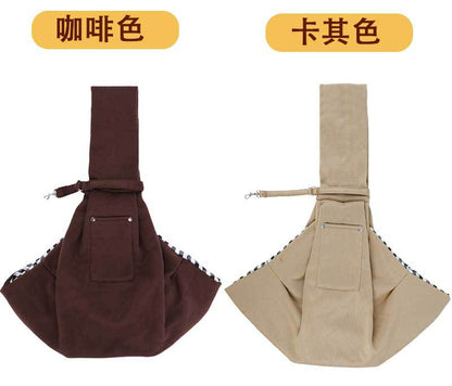 in stock new polyester pet diagonal bag with pocket capacity of 15kg inside out diagonal dog cat bag