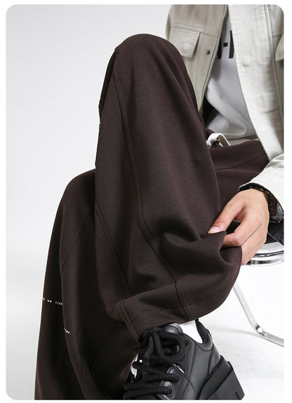 Fall/Winter Machete Pants Men's New Fashionable Brand Loose Wide-leg Sports Pants Sweatshirt Pants Dipper Straight Pants fleece-lined Casual Pants