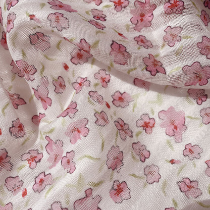 Upgraded Japanese cotton and linen square scarf 58x58 breathable all-match pastoral style floral photo matching scarf headscarf for women