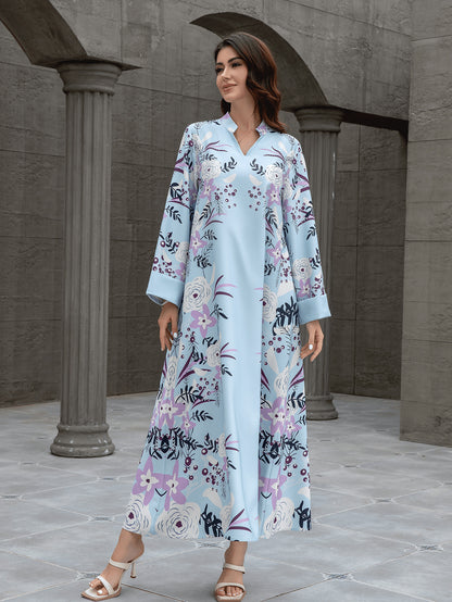 Sw0829 Cross-Border Women's Printed Robe European and American Amazon Foreign Trade Jalabiya Dress