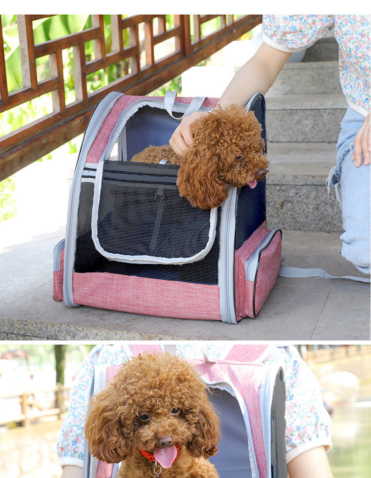 Cat Carrier for Spring and Summer, Large Capacity Pet Carrier for Carrying on the Back, Portable Handbag, Foldable Dog Carrier, Breathable for Dogs