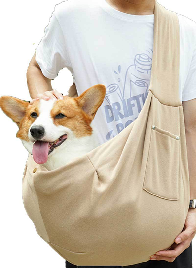 in stock new polyester pet diagonal bag with pocket capacity of 15kg inside out diagonal dog cat bag