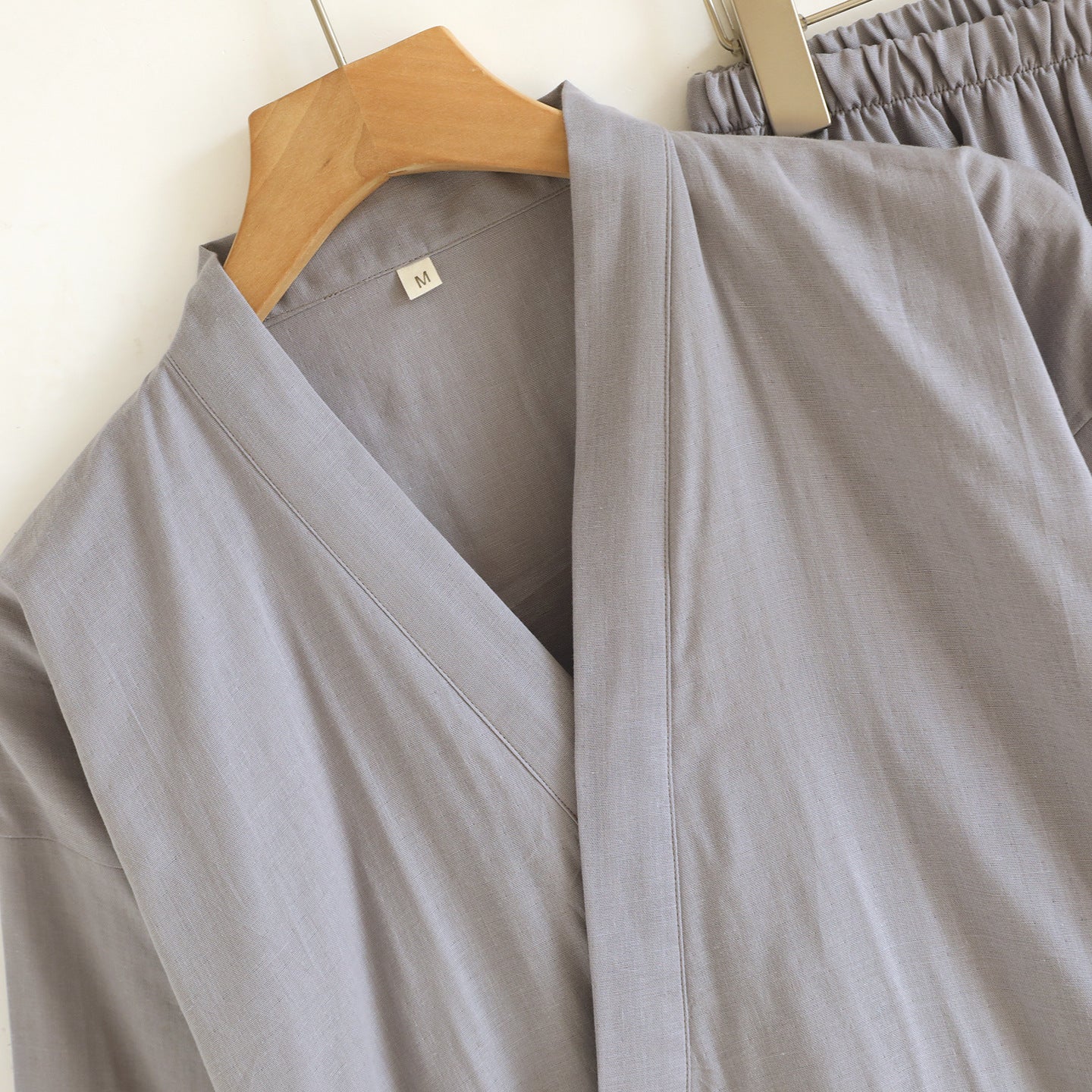 Kimono Robes Pajamas Set for Spring Autumn and Summer Thin Men's Cotton Loose Fit Large Size Half Sleeve Sleepwear Set