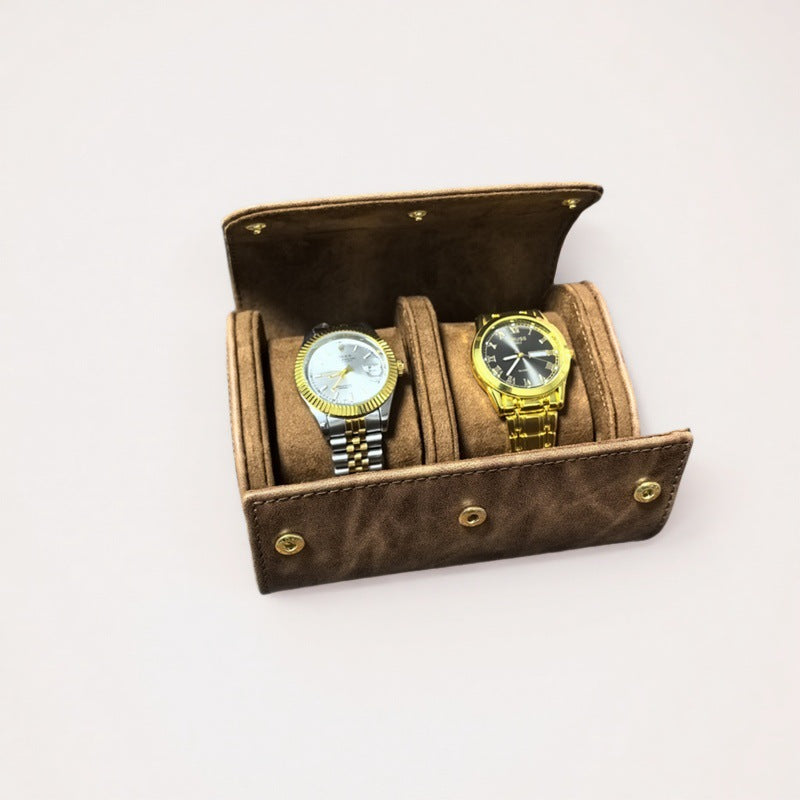 Retro Crazy Horse Pattern Genuine Leather Texture Pu Leather Watch Storage Box 1 2 3 Watch Positions Watch Box Gift Box