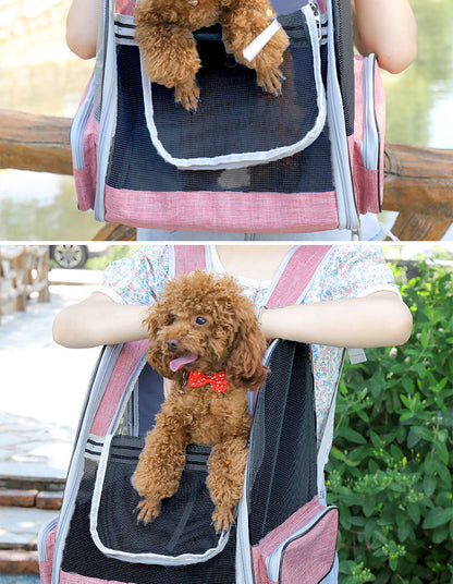 Cat Carrier for Spring and Summer, Large Capacity Pet Carrier for Carrying on the Back, Portable Handbag, Foldable Dog Carrier, Breathable for Dogs