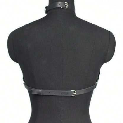 New Cross-Border European and American Sexy Concave Shape Chest Chain Sexy Collar Chain Leather Restraint Nightclub Clothing Accessories