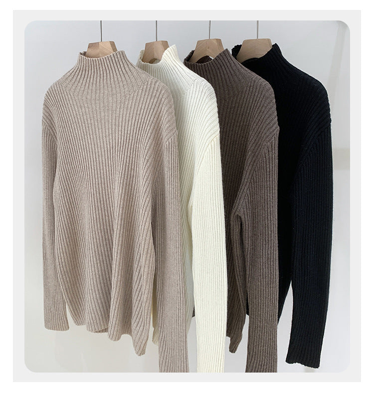 2024 Half-high Collar Western-style High-end Knitted Base Shirt Women's Autumn and Winter Unique and Beautiful Inner Slim-fit Small Top