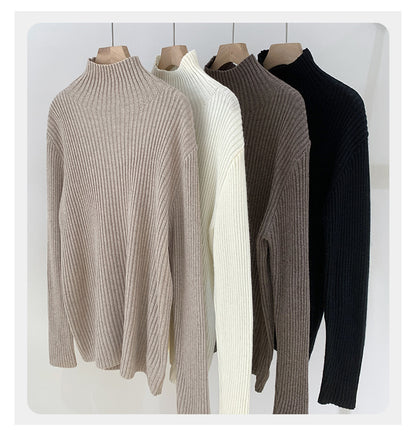 2024 Half-high Collar Western-style High-end Knitted Base Shirt Women's Autumn and Winter Unique and Beautiful Inner Slim-fit Small Top