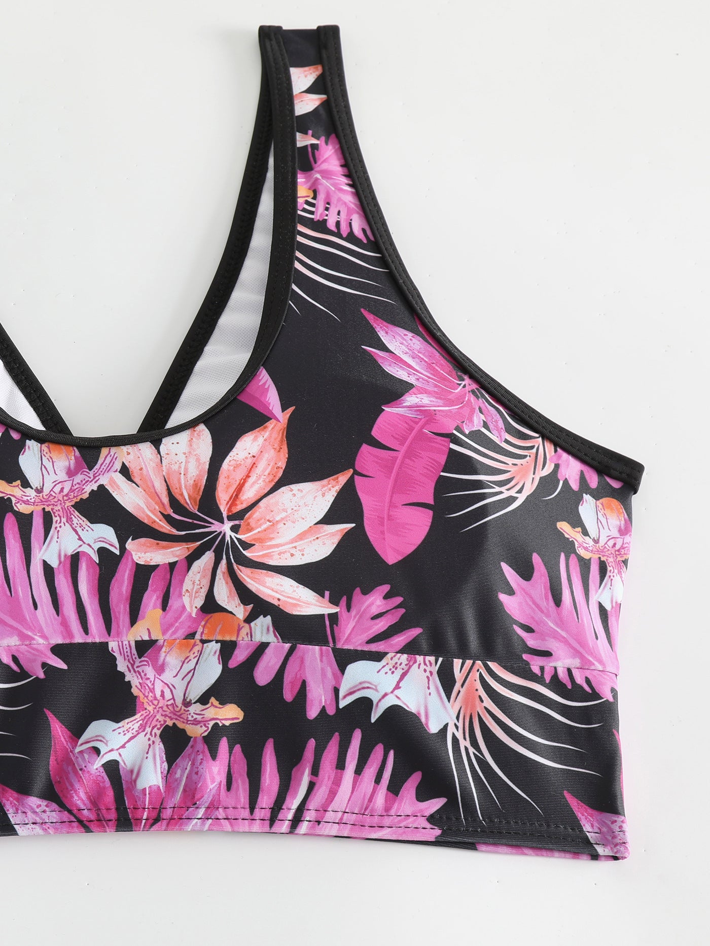 2024 New Cross-border Foreign Trade European and American Bikini Swimsuit Women's Split Two-piece Soft Cup High Waist Printed Swimsuit
