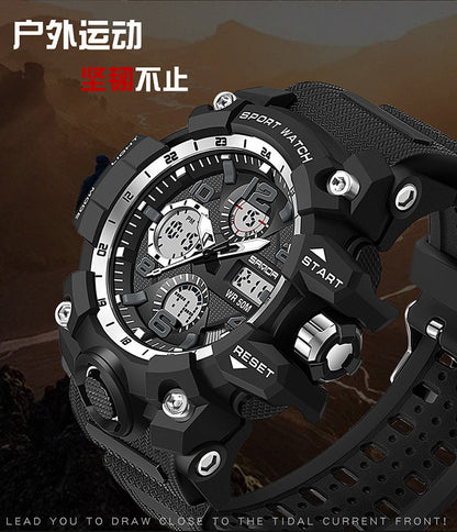 Sanda Hot-Selling Watch Korean Version Student Party Multi-Functional Waterproof Alarm Clock Electronic Watch Cool Dual Display Luminous Sports Watch