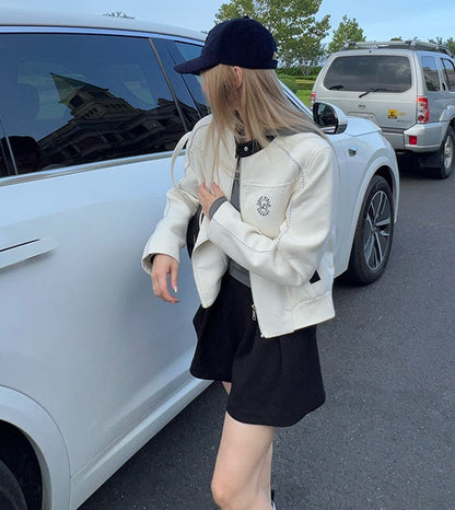 Red Rabbit og Fragrant Embroidered Baseball Coat Women's New All-match Slim-fit Slimming Casual Top