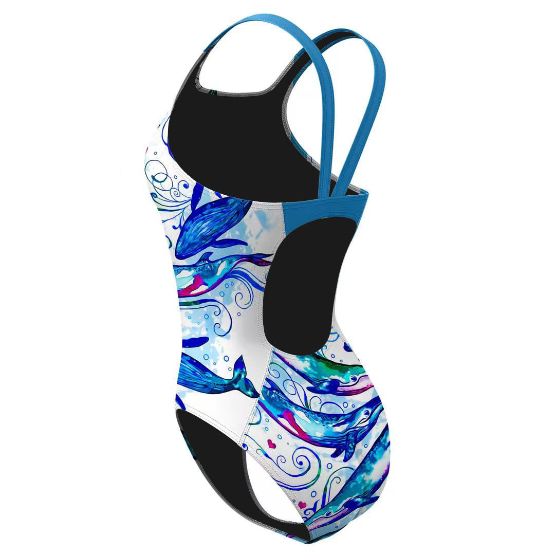 2025 new European and American one-piece bikini cross-border digital printed swimsuit AliExpress tight racing swimsuit for women