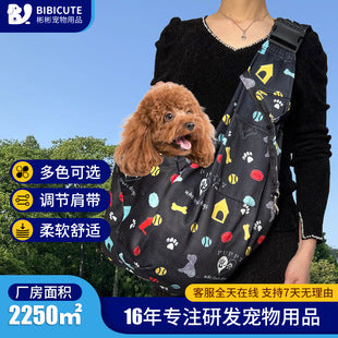 in stock new polyester pet diagonal bag with pocket capacity of 15kg inside out diagonal dog cat bag
