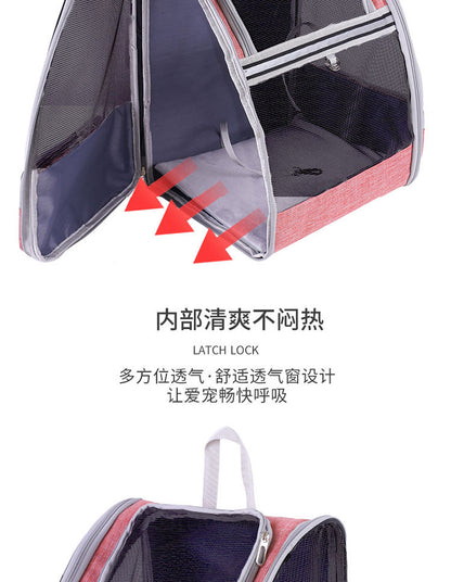 Cat Carrier for Spring and Summer, Large Capacity Pet Carrier for Carrying on the Back, Portable Handbag, Foldable Dog Carrier, Breathable for Dogs
