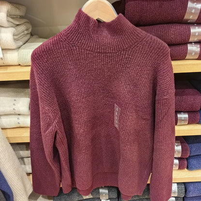 2024 New Women's Clothing Shufulei Turtleneck Knitted Sweater Loose All-match Long Sleeve Sweater Soft Waxy Sweater SY469430