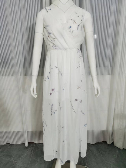 Dress Summer 2023 New Independent Station Wish Amazon Chiffon Print Strap Skirt Foreign Trade Women's Skirt