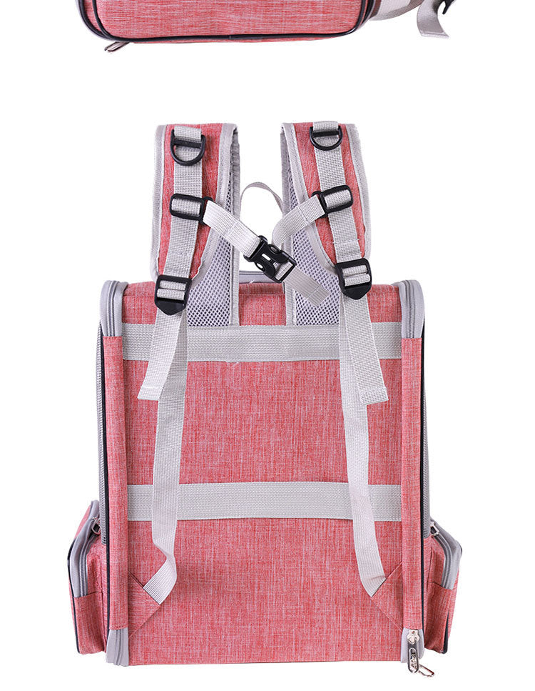 Cat Carrier for Spring and Summer, Large Capacity Pet Carrier for Carrying on the Back, Portable Handbag, Foldable Dog Carrier, Breathable for Dogs